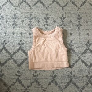 Aerie ribbed long bra top in peach